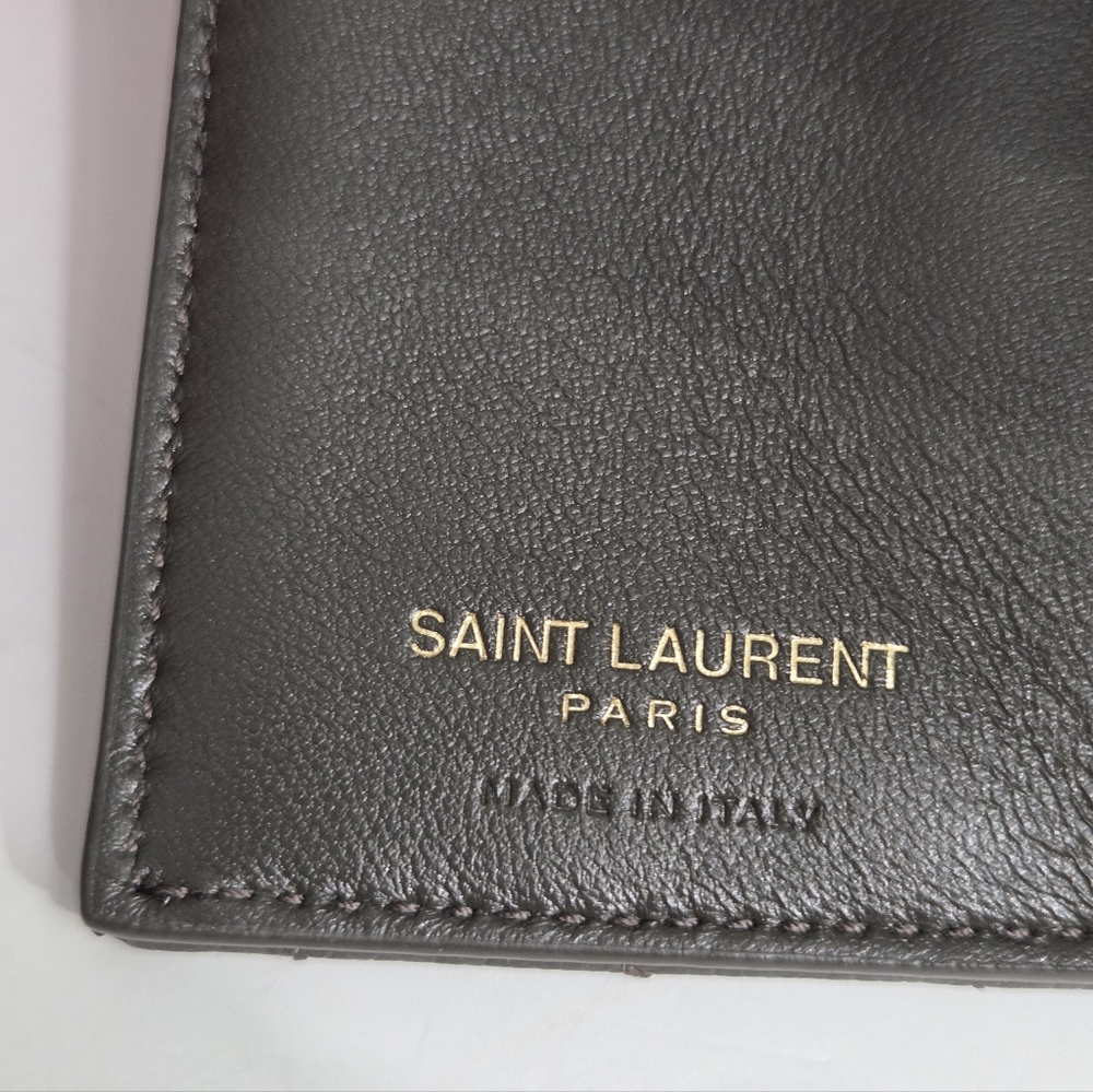 Yves Saint Laurent Brown Wallet with Gold Logo - Picture 8 of 11